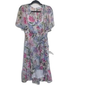 CALVIN KLEIN FLORAL RUFFLE DRESS, SZ 4